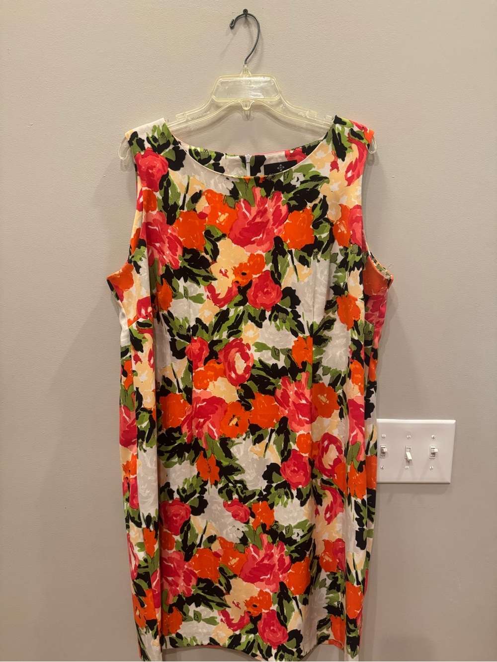 Ronni Nicole Floral Shift Dress in Pink, Orange & Green